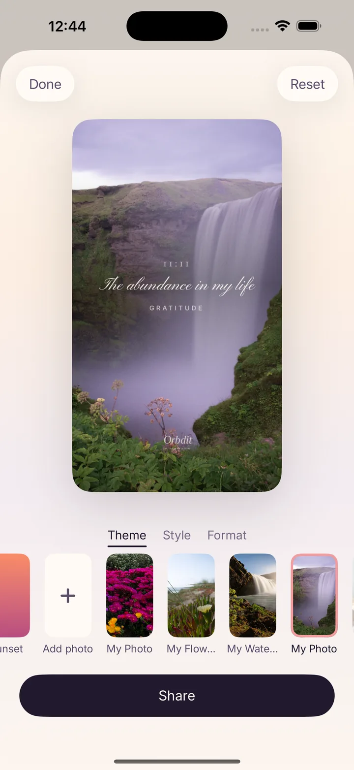 Orbdit screenshot: Wish Card